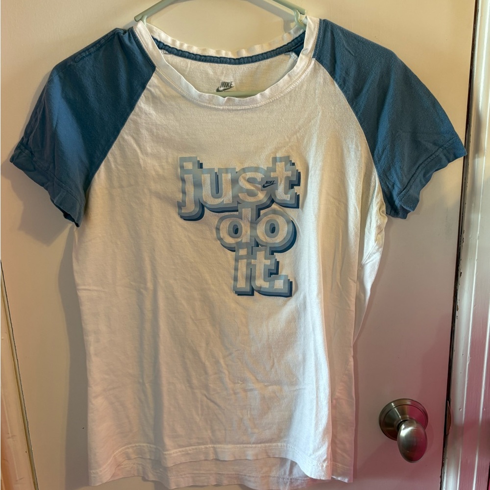 Nike Kids Blue and White Graphic T-Shirt